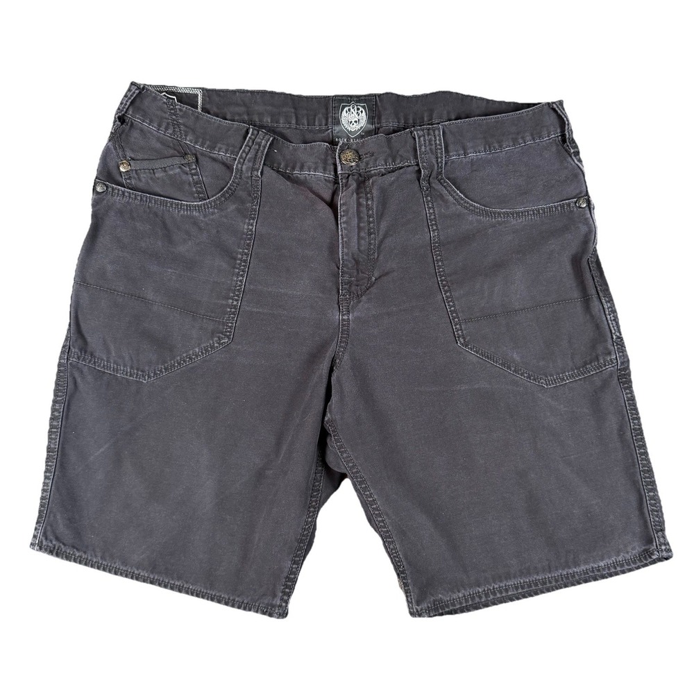 Rock & Republic Mens Black Denim Shorts Size 40 Cotton Casual Flat Front